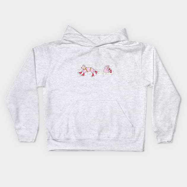 Rudolf the Red-Nosed Sheep Kids Hoodie by hannahvdc